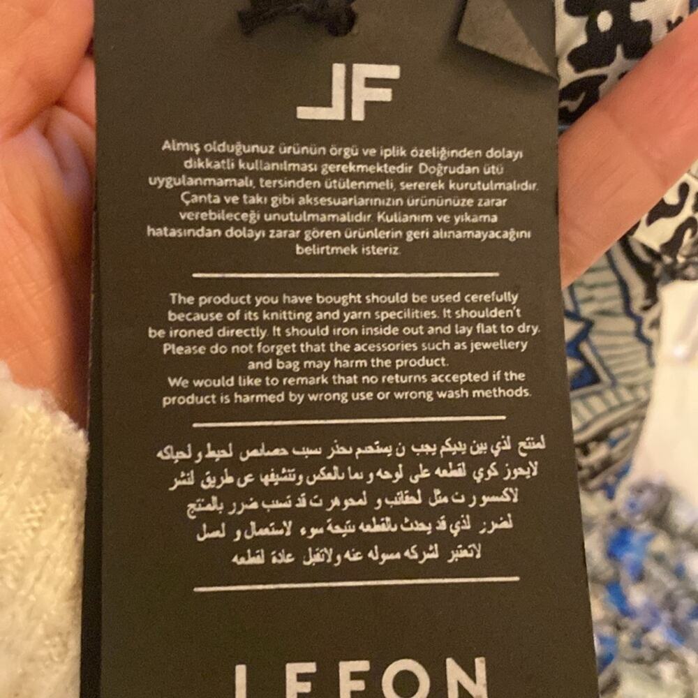 JL LEFON Pant printed ribbed blue print - Picture 13 of 14